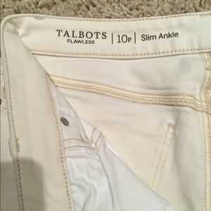 Talbots 10P cream slim ankle jeans